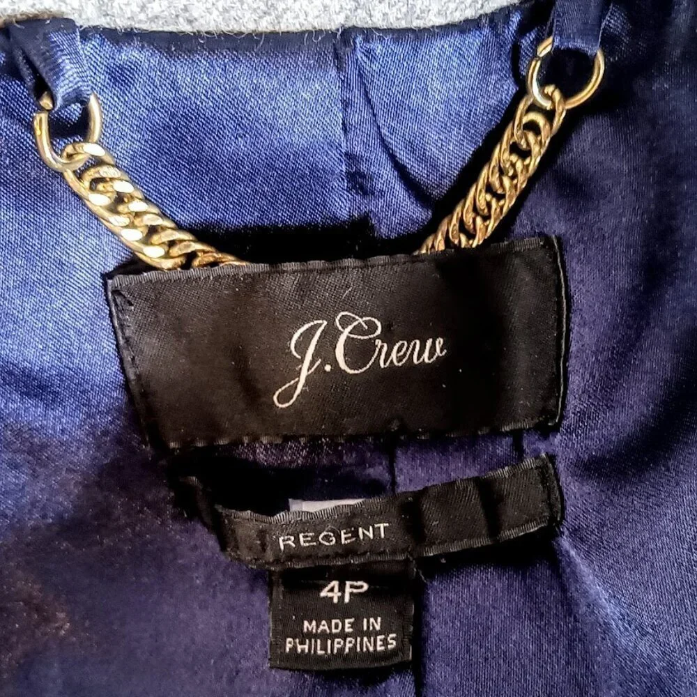 J. Crew Regent Grey Wool Top Coat 4P